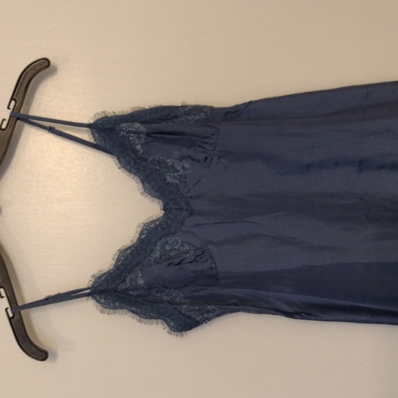 NEW Vintage 2008 Forever 21 French Blue Silk Slip Dress size Small - Picture 2 of 15
